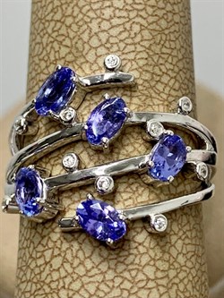 *Кольцо р.18 Танзанит арт. SM-R02901-X-W-TN-X-W-776 вес 4,33 г - фото 256447