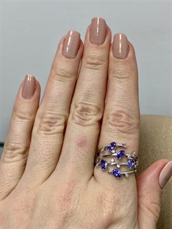 *Кольцо р.18 Танзанит арт. SM-R02901-X-W-TN-X-W-776 вес 4,33 г - фото 256449