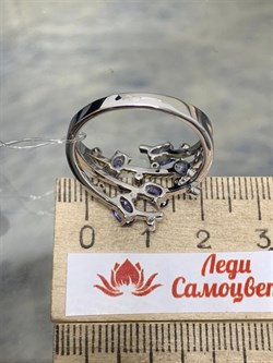 *Кольцо р.18 Танзанит арт. SM-R02901-X-W-TN-X-W-776 вес 4,33 г - фото 256452
