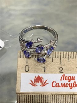 *Кольцо р.18 Танзанит арт. SM-R02901-X-W-TN-X-W-776 вес 4,33 г - фото 256453
