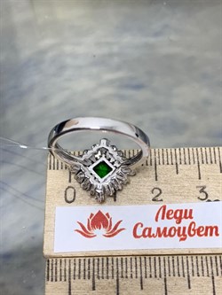 *Кольцо р.16,5 Хромдиопсид арт. SM-R02896-X-W-Gr-X-W-602 вес 3,3 г - фото 256471 *Кольцо р.16,5 Хромдиопсид арт. SM-R02896-X-W-Gr-X-W-602 вес 3,3 г - фото 256471