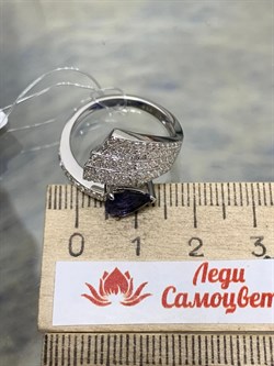 *Кольцо р.19 Иолит арт. SM-R02915-X-W-BL-X-W-772 вес 4,03 г - фото 256494