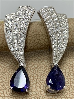 *Серьги Иолит арт. SM-E00747-X-W-BL-X-W-462 вес 4,96 г - фото 256506 *Серьги Иолит арт. SM-E00747-X-W-BL-X-W-462 вес 4,96 г - фото 256506