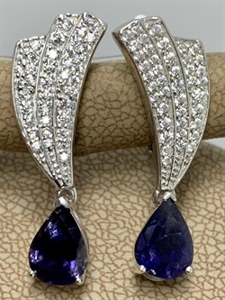 *Серьги Иолит арт. SM-E00747-X-W-BL-X-W-462 вес 4,96 г - фото 256507 *Серьги Иолит арт. SM-E00747-X-W-BL-X-W-462 вес 4,96 г - фото 256507