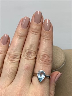 *Кольцо р.19 Голубой Топаз арт. SM-R02897-X-W-SBT-X-X-502 вес 3,21 г - фото 256664