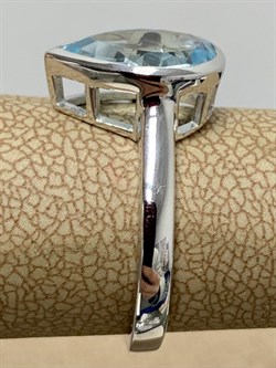 *Кольцо р.16,5 Голубой Топаз арт. SM-R02897-X-W-SBT-X-X-468 вес 2,97 г - фото 256680