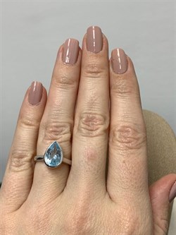*Кольцо р.16,5 Голубой Топаз арт. SM-R02897-X-W-SBT-X-X-468 вес 2,97 г - фото 256684