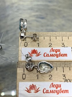 *Серьги Пусеты Голубой Топаз арт. SM-E00737-X-W-SBT-X-X-196 вес 4,68 г - фото 256691 *Серьги Пусеты Голубой Топаз арт. SM-E00737-X-W-SBT-X-X-196 вес 4,68 г - фото 256691