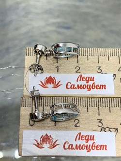 *Серьги Пусеты Голубой Топаз арт. SM-E00737-X-W-SBT-X-X-196 вес 4,68 г - фото 256692 *Серьги Пусеты Голубой Топаз арт. SM-E00737-X-W-SBT-X-X-196 вес 4,68 г - фото 256692