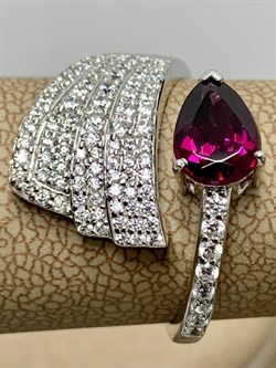 *Кольцо р.20 Родолит арт. SM-R02915-X-W-lil-X-W-747 вес 4,14 г - фото 256750