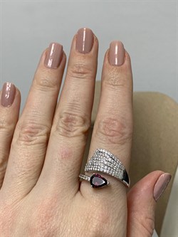 *Кольцо р.20 Родолит арт. SM-R02915-X-W-lil-X-W-747 вес 4,14 г - фото 256757
