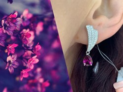 *Серьги Родолит арт. SM-E00747-X-W-lil-X-W-435 вес 5,26 г - фото 256764