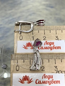 *Серьги Родолит арт. SM-E00747-X-W-lil-X-W-435 вес 5,26 г - фото 256765