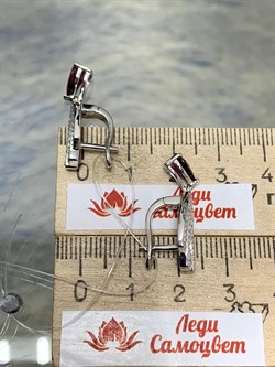 *Серьги Родолит арт. SM-E00747-X-W-lil-X-W-435 вес 5,26 г - фото 256766