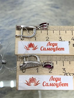 *Серьги Родолит арт. SM-E00747-X-W-lil-X-W-435 вес 5,26 г - фото 256767