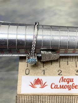 *Кольцо р.18 Голубой Топаз арт. SM-R02915-X-W-SBT-X-W-638 вес 4,68 г - фото 256789