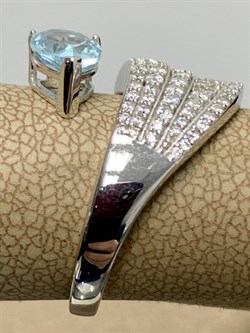 *Кольцо р.18 Голубой Топаз арт. SM-R02915-X-W-SBT-X-W-638 вес 4,68 г - фото 256791