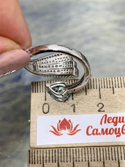 *Кольцо р.18 Голубой Топаз арт. SM-R02915-X-W-SBT-X-W-638 вес 4,68 г - фото 256794