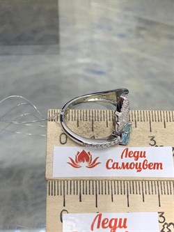 *Кольцо р.18 Голубой Топаз арт. SM-R02915-X-W-SBT-X-W-638 вес 4,68 г - фото 256797