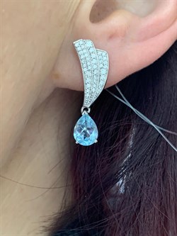 *Серьги Голубой Топаз арт. SM-E00747-X-W-SBT-X-W-347 вес 5,19 г - фото 256803