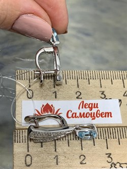 *Серьги Голубой Топаз арт. SM-E00747-X-W-SBT-X-W-347 вес 5,19 г - фото 256804