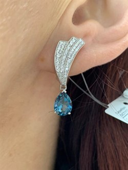 *Серьги Топаз Лондон арт. SM-E00747-X-W-LB-X-W-383 вес 5,27 г - фото 256871 *Серьги Топаз Лондон арт. SM-E00747-X-W-LB-X-W-383 вес 5,27 г - фото 256871