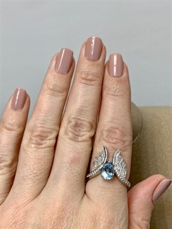 *Кольцо р.17,5 Голубой Топаз арт. SM-R02916-X-W-SBT-X-W-331 вес 4,14 г - фото 257001 *Кольцо р.17,5 Голубой Топаз арт. SM-R02916-X-W-SBT-X-W-331 вес 4,14 г - фото 257001