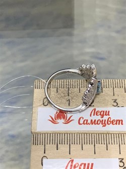 *Кольцо р.18 Голубой Топаз арт. SM-R02916-X-W-SBT-X-W-342 вес 3,93 г - фото 257006