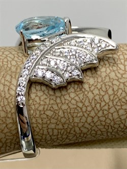 *Кольцо р.19 Голубой Топаз арт. SM-R02916-X-W-SBT-X-W-832 вес 4,27 г - фото 257017