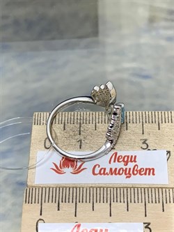 *Кольцо р.19 Голубой Топаз арт. SM-R02916-X-W-SBT-X-W-832 вес 4,27 г - фото 257022