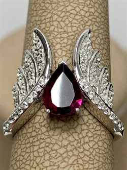 *Кольцо р.18,5 Родолит арт. SM-R02916-X-W-lil-X-W-867 вес 4,24 г - фото 257071