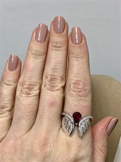 *Кольцо р.18,5 Родолит арт. SM-R02916-X-W-lil-X-W-867 вес 4,24 г - фото 257072