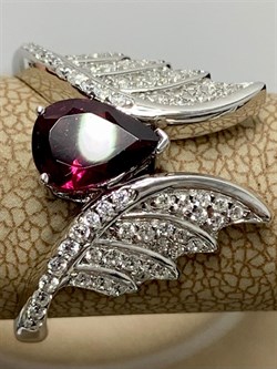 *Кольцо р.18,5 Родолит арт. SM-R02916-X-W-lil-X-W-867 вес 4,24 г - фото 257079