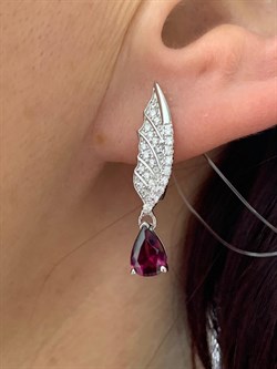 *Серьги Родолит арт. SM-E00748-X-W-lil-X-W-555 вес 3,92 г - фото 257088 *Серьги Родолит арт. SM-E00748-X-W-lil-X-W-555 вес 3,92 г - фото 257088