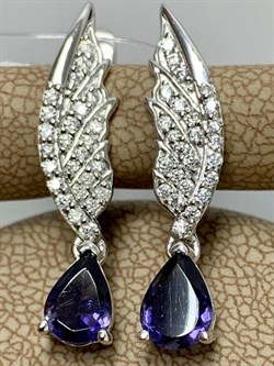 *Серьги Иолит арт. SM-E00748-X-W-BL-X-W-679 вес 3,88 г - фото 257441