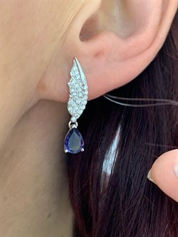 *Серьги Иолит арт. SM-E00748-X-W-BL-X-W-679 вес 3,88 г - фото 257443