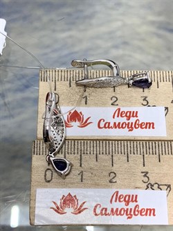 *Серьги Иолит арт. SM-E00748-X-W-BL-X-W-679 вес 3,88 г - фото 257445