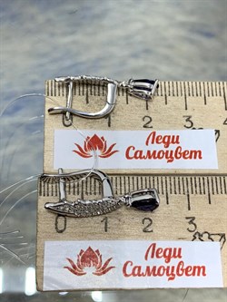 *Серьги Иолит арт. SM-E00748-X-W-BL-X-W-679 вес 3,88 г - фото 257446