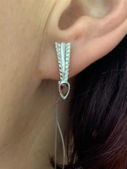 *Серьги Гранат Пироп арт. SM-E00738-X-W-PG-X-X-596 вес 4,41 г - фото 257667