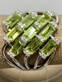 *Кольцо р.18 Хризолит арт. SM-R02914-X-W-SO-X-W-249 вес 6,21 г - фото 257683 *Кольцо р.18 Хризолит арт. SM-R02914-X-W-SO-X-W-249 вес 6,21 г - фото 257683