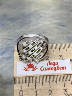 *Кольцо р.18 Хризолит арт. SM-R02914-X-W-SO-X-W-249 вес 6,21 г - фото 257687 *Кольцо р.18 Хризолит арт. SM-R02914-X-W-SO-X-W-249 вес 6,21 г - фото 257687