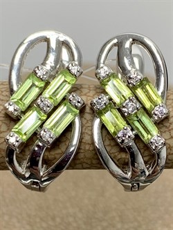 *Серьги Хризолит арт. SM-E00744-X-W-SO-X-W-937 вес 4,65 г - фото 257702 *Серьги Хризолит арт. SM-E00744-X-W-SO-X-W-937 вес 4,65 г - фото 257702