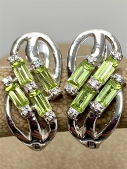 *Серьги Хризолит арт. SM-E00744-X-W-SO-X-W-937 вес 4,65 г - фото 257704 *Серьги Хризолит арт. SM-E00744-X-W-SO-X-W-937 вес 4,65 г - фото 257704