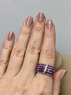 *Кольцо р.18 Аметист арт. SM-R02918-X-W-Pur-X-W-831 вес 6,31 г - фото 257740 *Кольцо р.18 Аметист арт. SM-R02918-X-W-Pur-X-W-831 вес 6,31 г - фото 257740