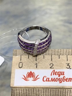 *Кольцо р.18 Аметист арт. SM-R02918-X-W-Pur-X-W-831 вес 6,31 г - фото 257744 *Кольцо р.18 Аметист арт. SM-R02918-X-W-Pur-X-W-831 вес 6,31 г - фото 257744