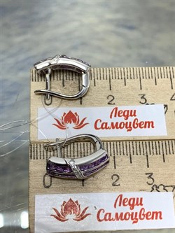 *Серьги Аметист арт. SM-E00743-X-W-Pur-X-W-543 вес 5,74 г - фото 257772