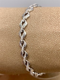 *Браслет р.18 Белый Фианит цв Белое арт. 05-0508-00-401-1120-32-934 вес 8,32 г - фото 258054 *Браслет р.18 Белый Фианит цв Белое арт. 05-0508-00-401-1120-32-934 вес 8,32 г - фото 258054