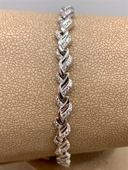 *Браслет р.18 Белый Фианит цв Белое арт. 05-0515-00-401-1120-33-017 вес 9,46 г - фото 258063 *Браслет р.18 Белый Фианит цв Белое арт. 05-0515-00-401-1120-33-017 вес 9,46 г - фото 258063