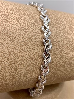 *Браслет р.18 Белый Фианит цв Белое арт. 05-0515-00-401-1120-33-017 вес 9,46 г - фото 258064 *Браслет р.18 Белый Фианит цв Белое арт. 05-0515-00-401-1120-33-017 вес 9,46 г - фото 258064