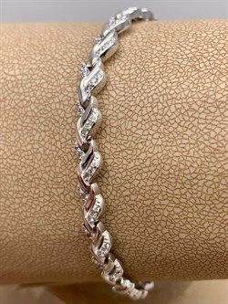 *Браслет р.18 Белый Фианит цв Белое арт. 05-0515-00-401-1120-33-017 вес 9,46 г - фото 258065 *Браслет р.18 Белый Фианит цв Белое арт. 05-0515-00-401-1120-33-017 вес 9,46 г - фото 258065